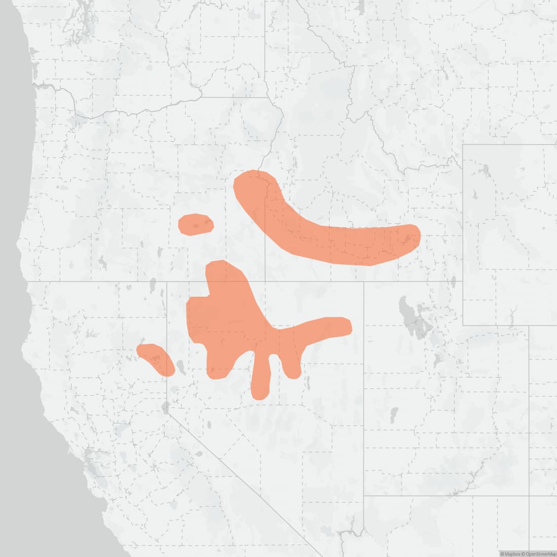 Range map for Townsend's Pocket Gopher