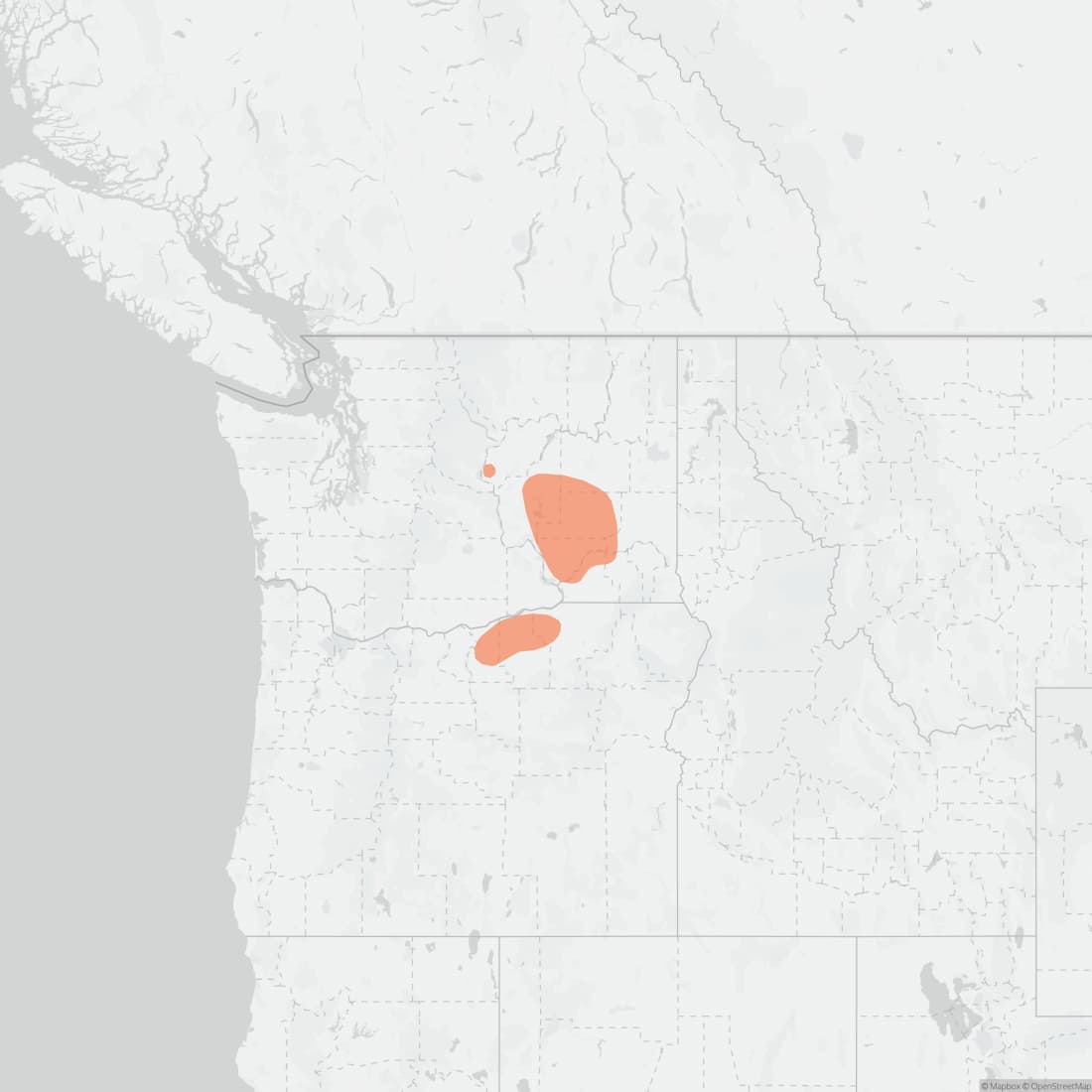 Range map for Washington Ground Squirrel