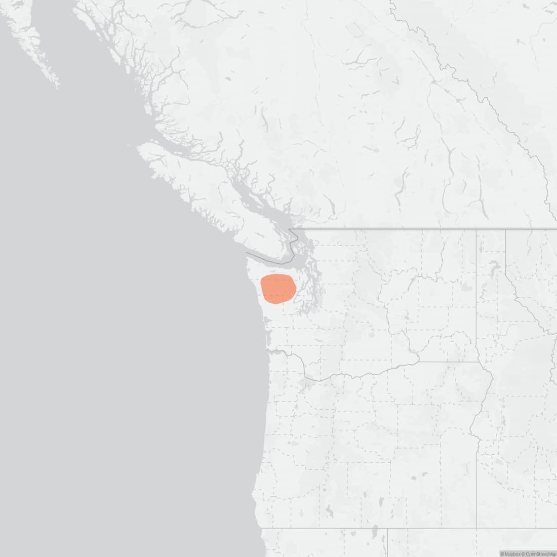 Range map for Olympic Marmot