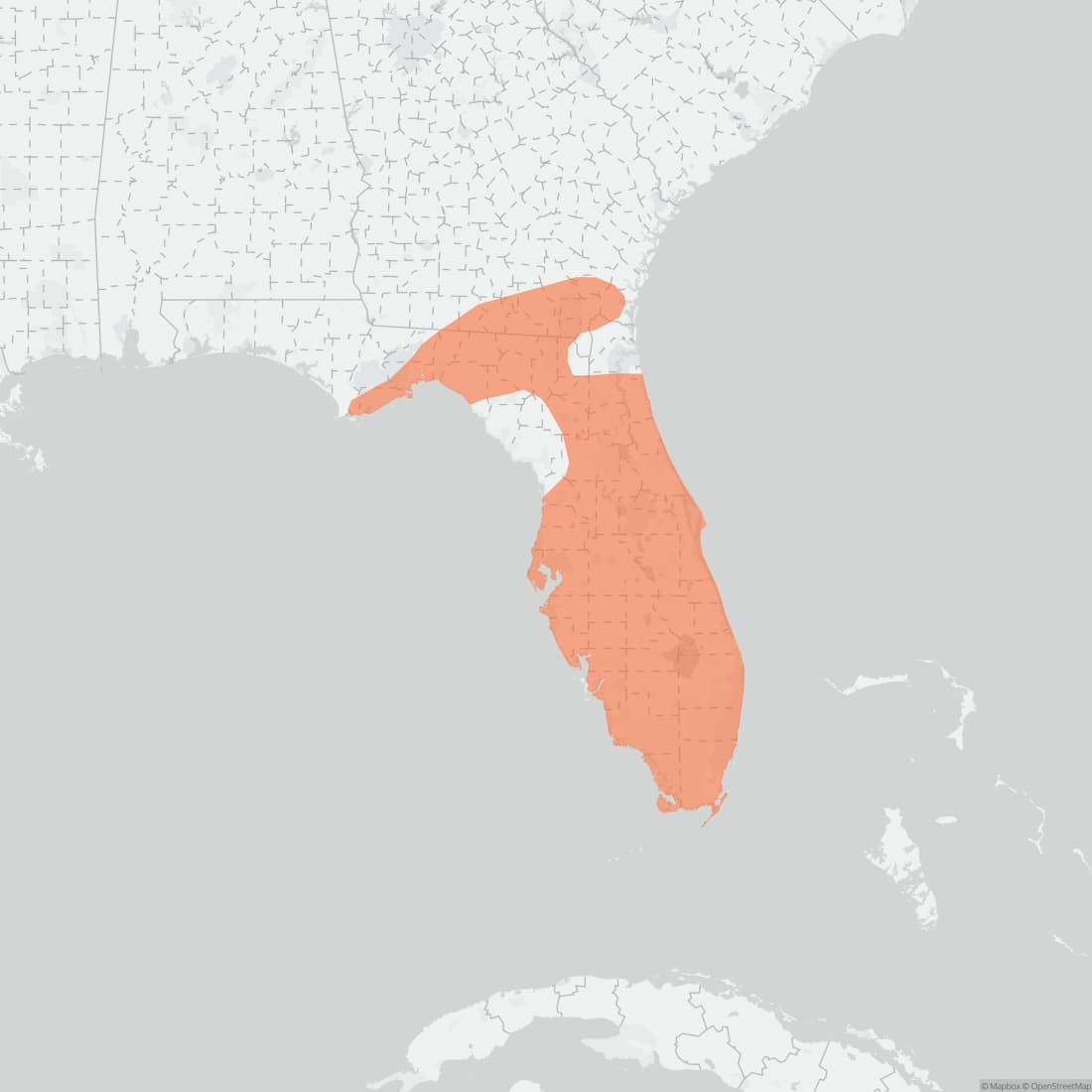 Range map for Round-tailed Muskrat