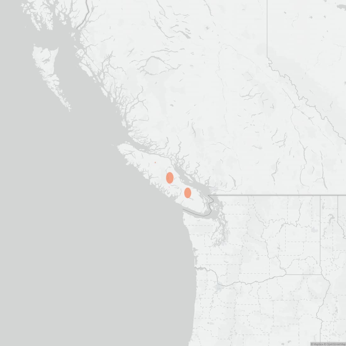 Range map for Vancouver Island Marmot