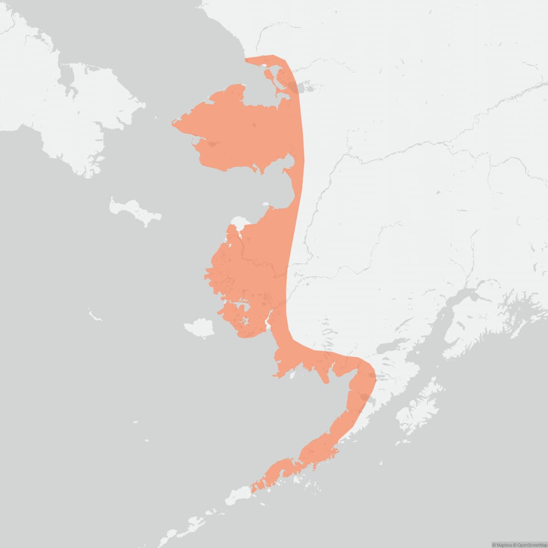 Range map for Alaskan Hare