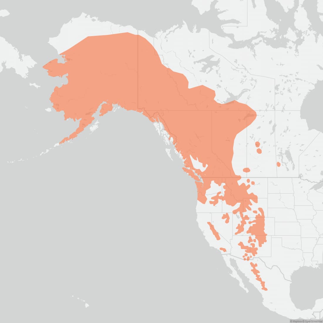 Range map for Dusky Shrew