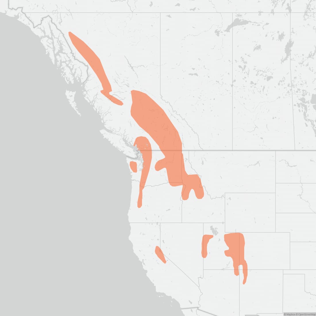 Range map for Western Heather Vole