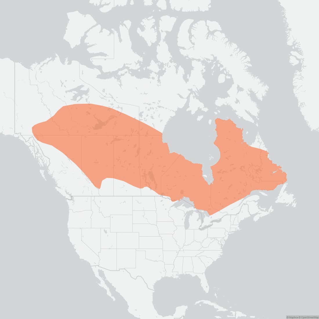 Range map for Eastern Heather Vole