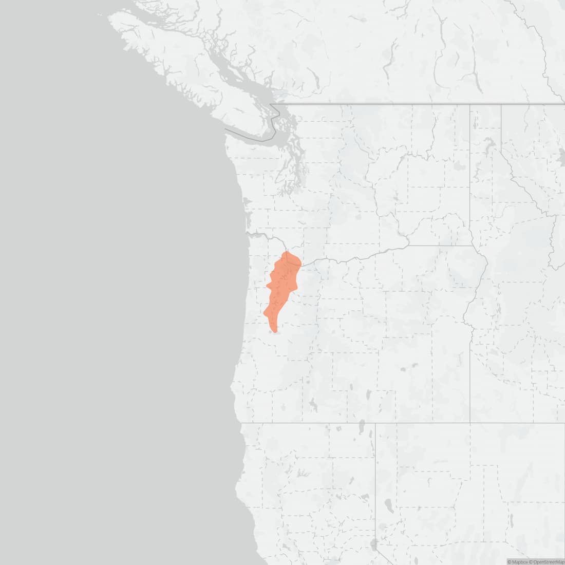 Range map for Gray-tailed Vole