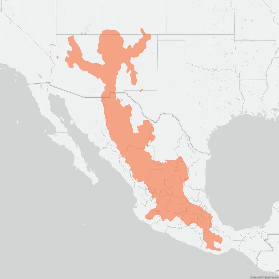 Range map for Mexican Vole
