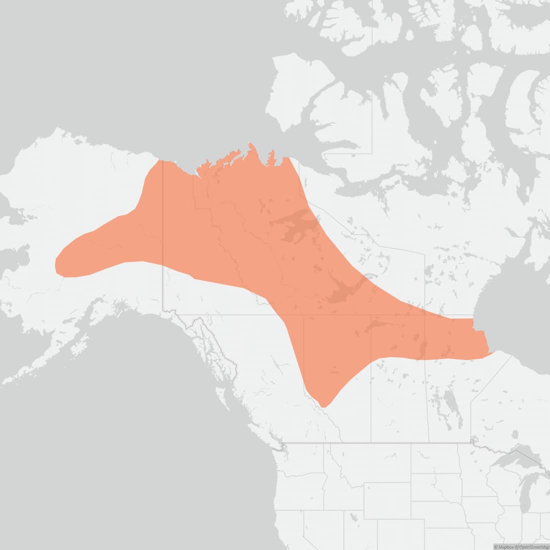 Range map for Taiga Vole