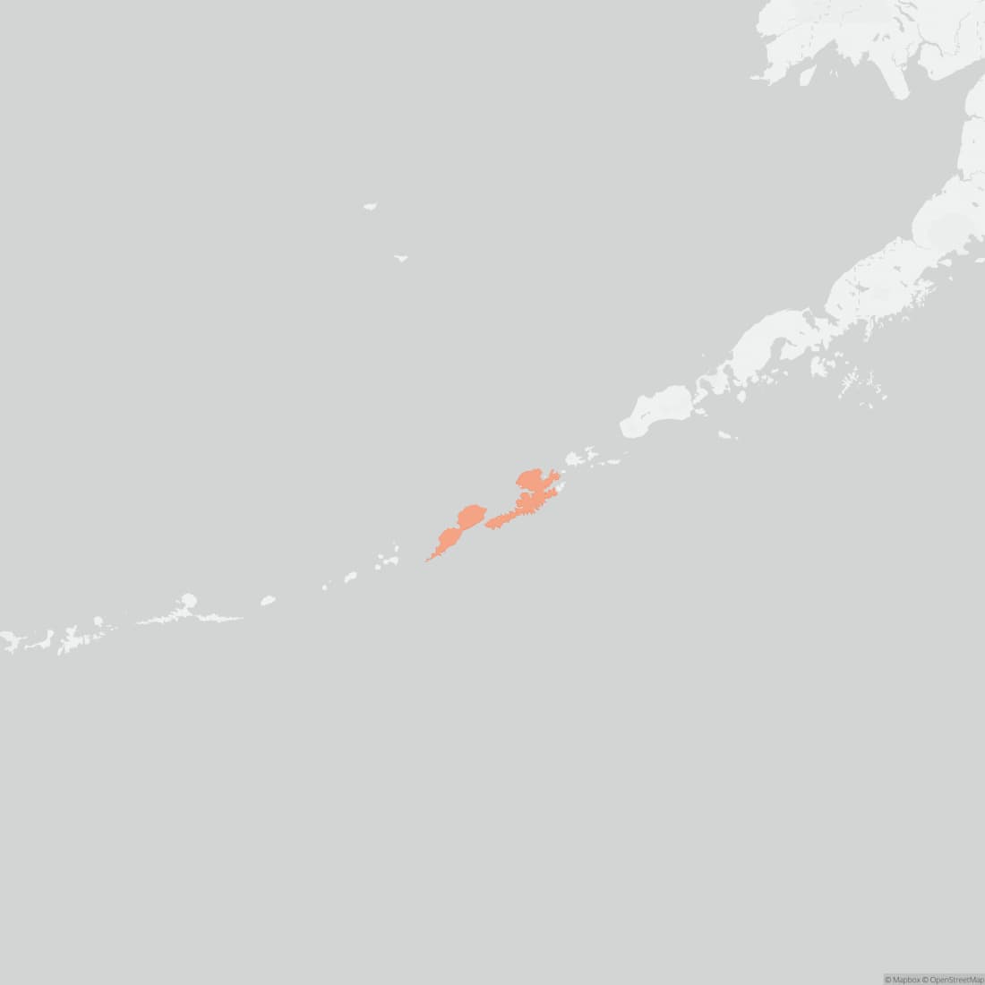 Range map for Aleutian Island Collared Lemming