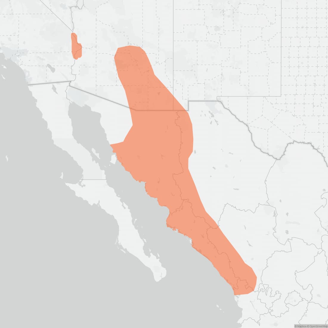 Range map for Arizona Cotton Rat
