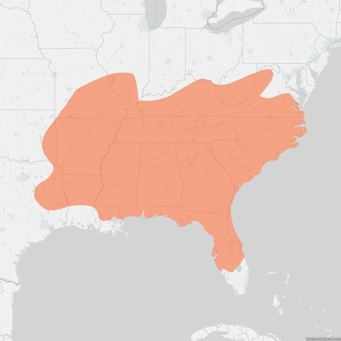 Range map for Golden Mouse