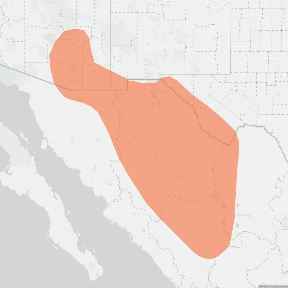 Range map for Yellow-nosed Cotton Rat