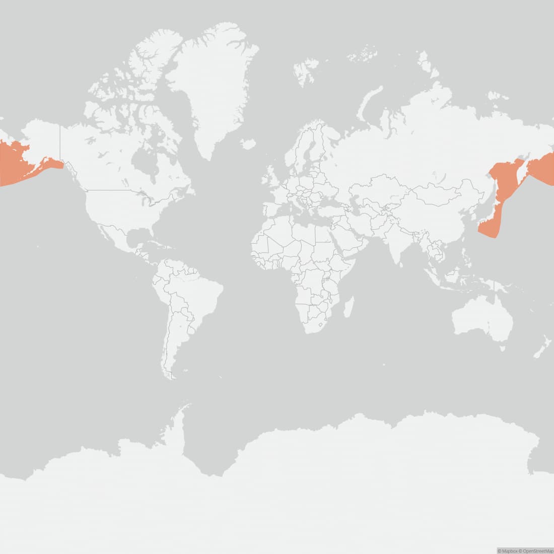 Range map for North Pacific Right Whale