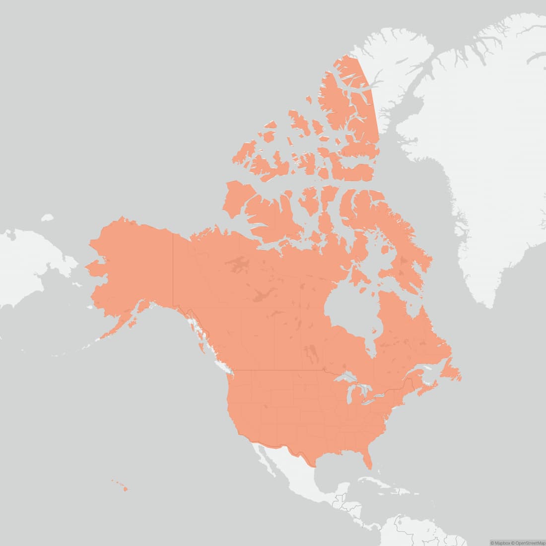 Range map for North American River Otter