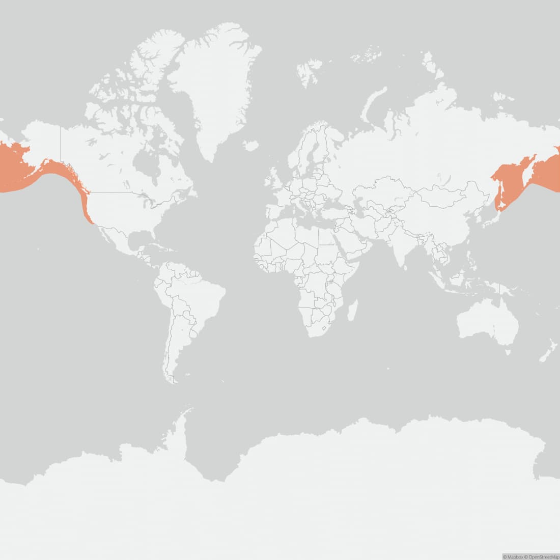 Range map for Steller Sea Lion