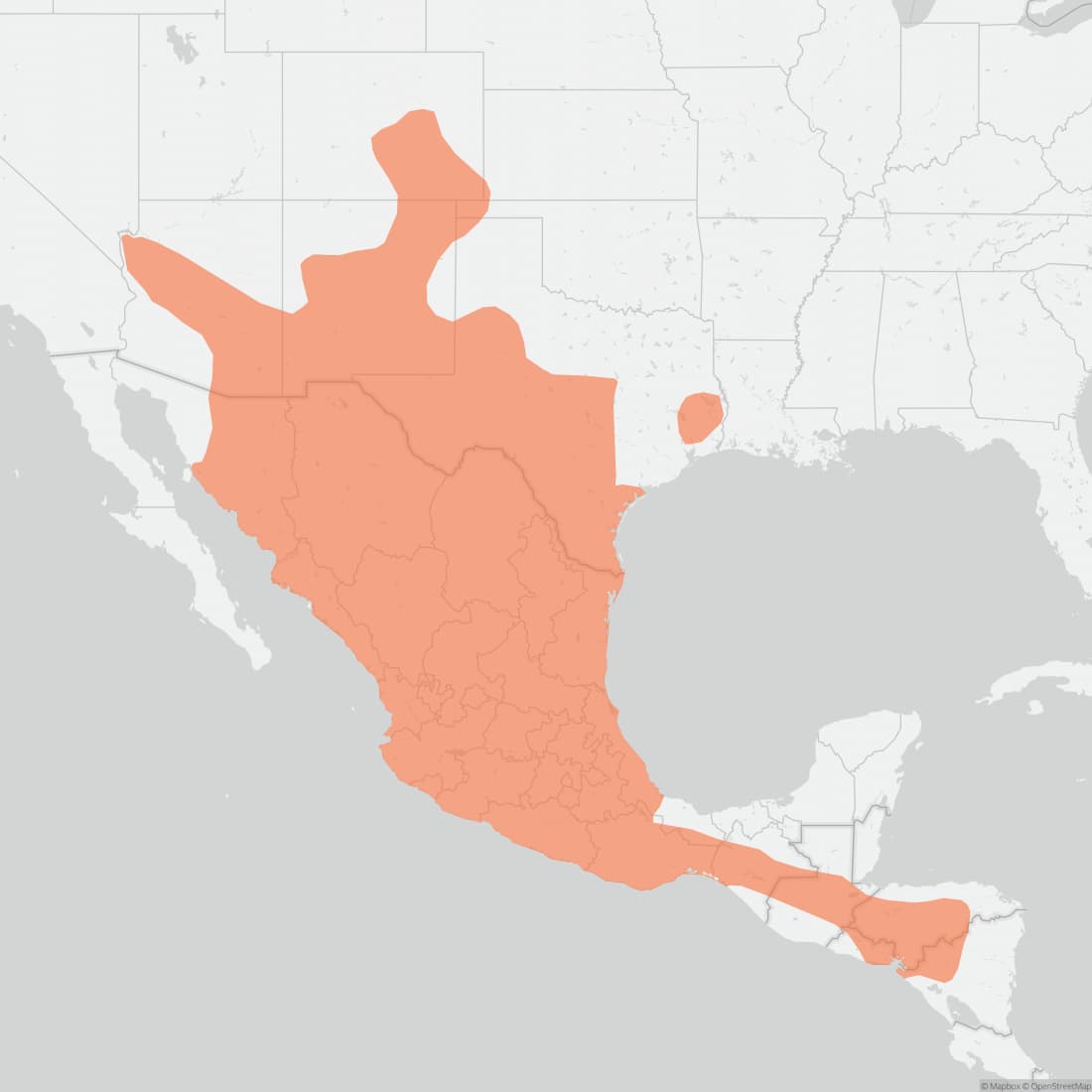 Range map for American Hog-nosed Skunk