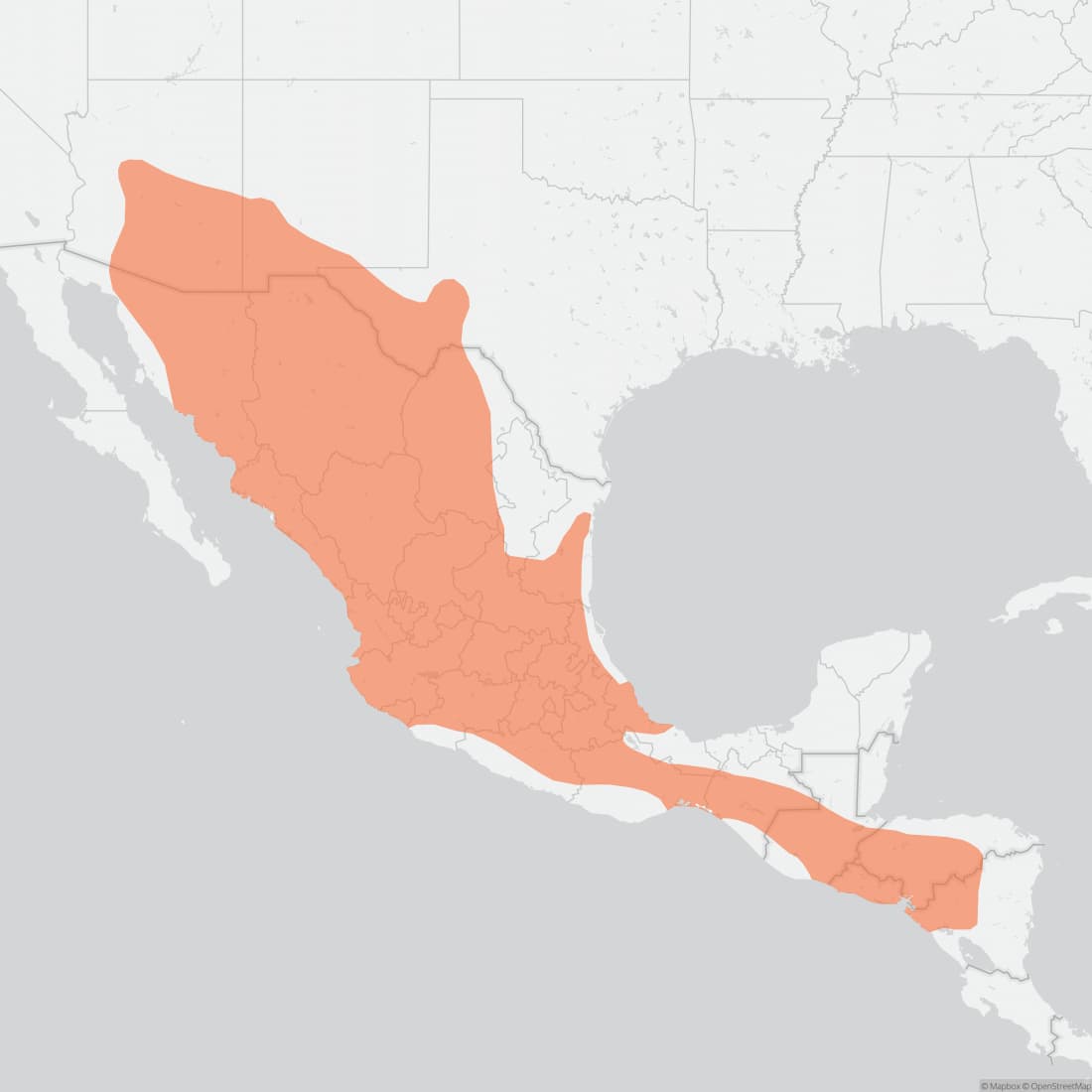 Range map for Hooded Skunk