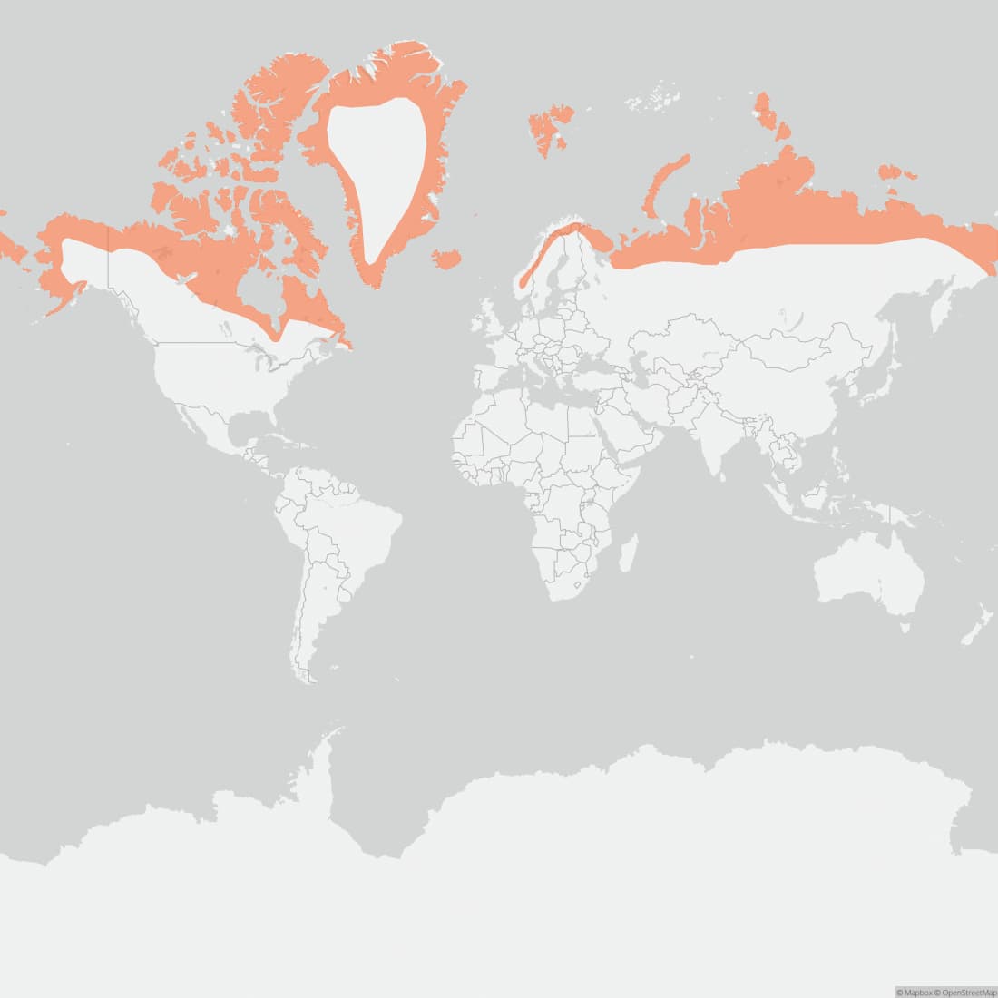 Range map for Arctic Fox