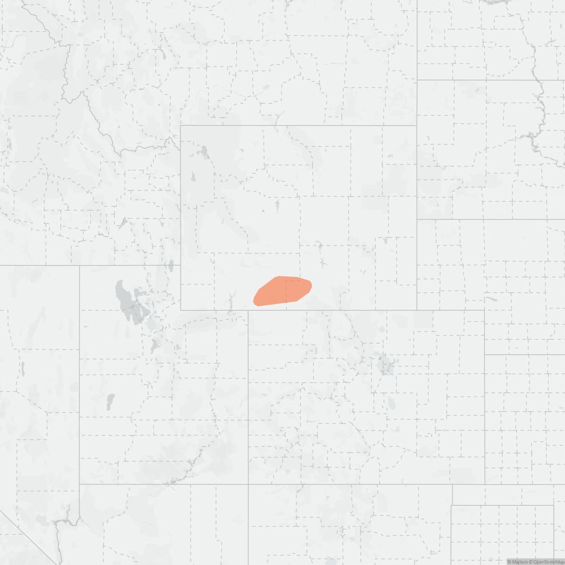 Range map for Wyoming Pocket Gopher
