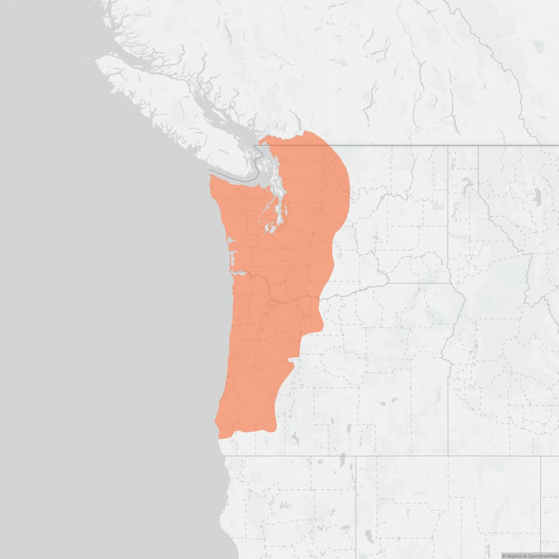Range map for Townsend's Chipmunk