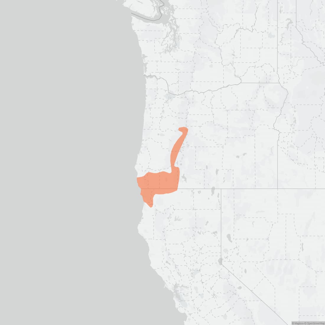 Range map for Siskiyou Chipmunk