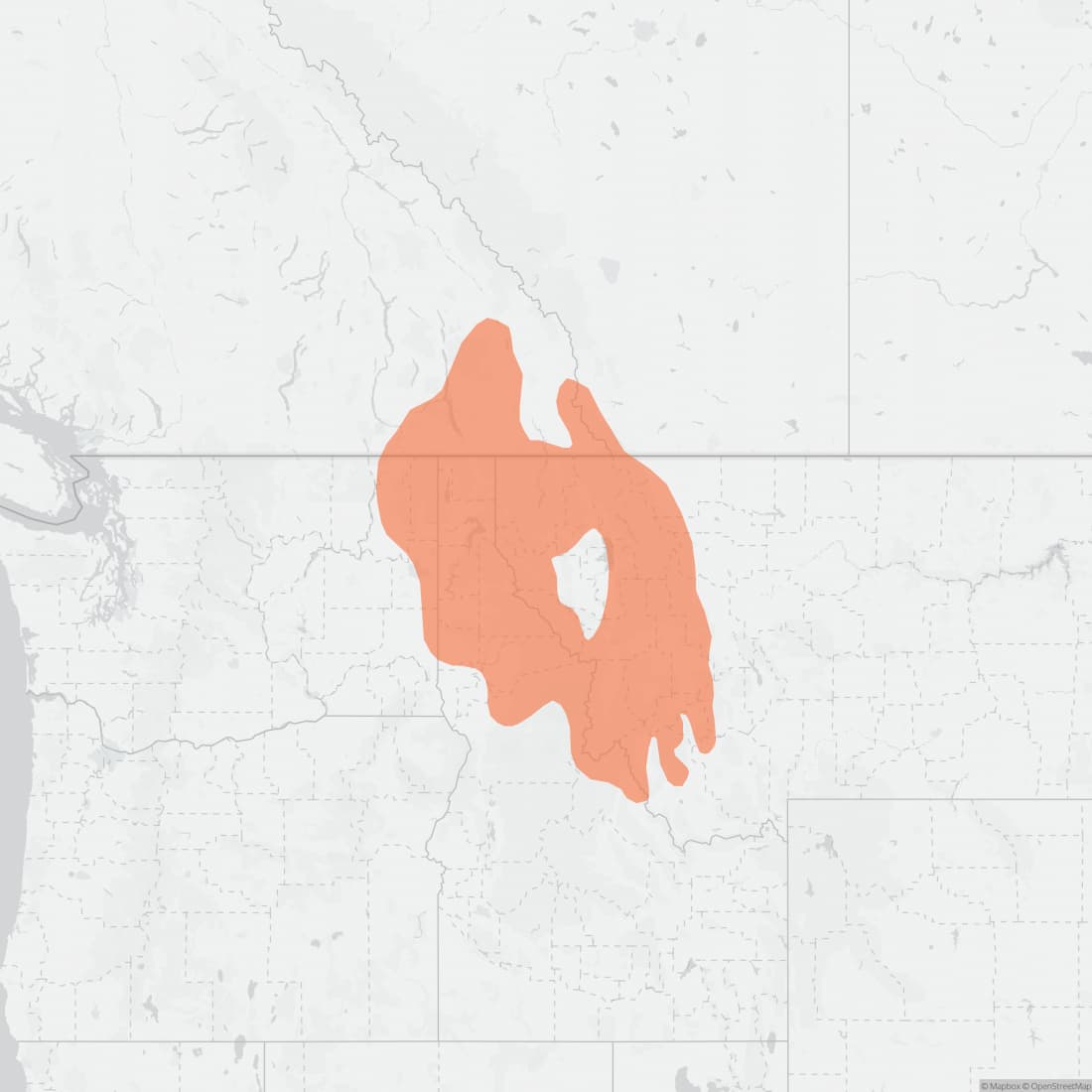 Range map for Red-tailed Chipmunk