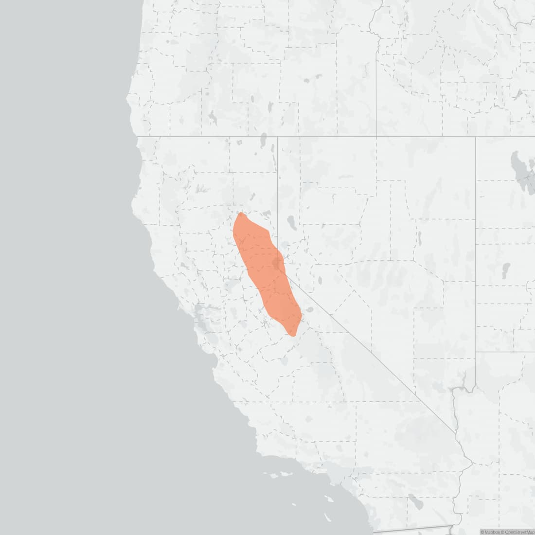 Range map for Long-eared Chipmunk
