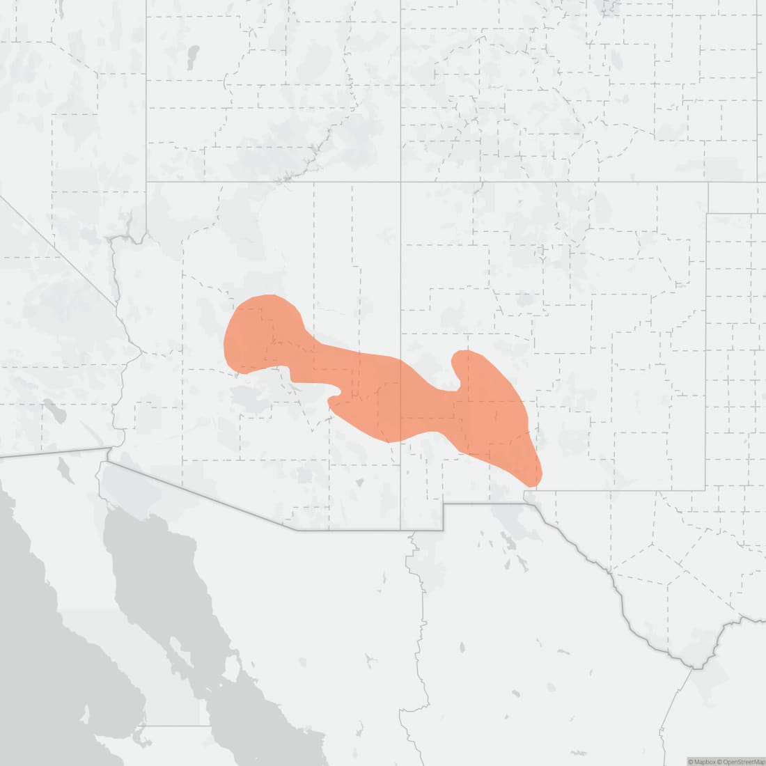 Range map for Gray-collared Chipmunk