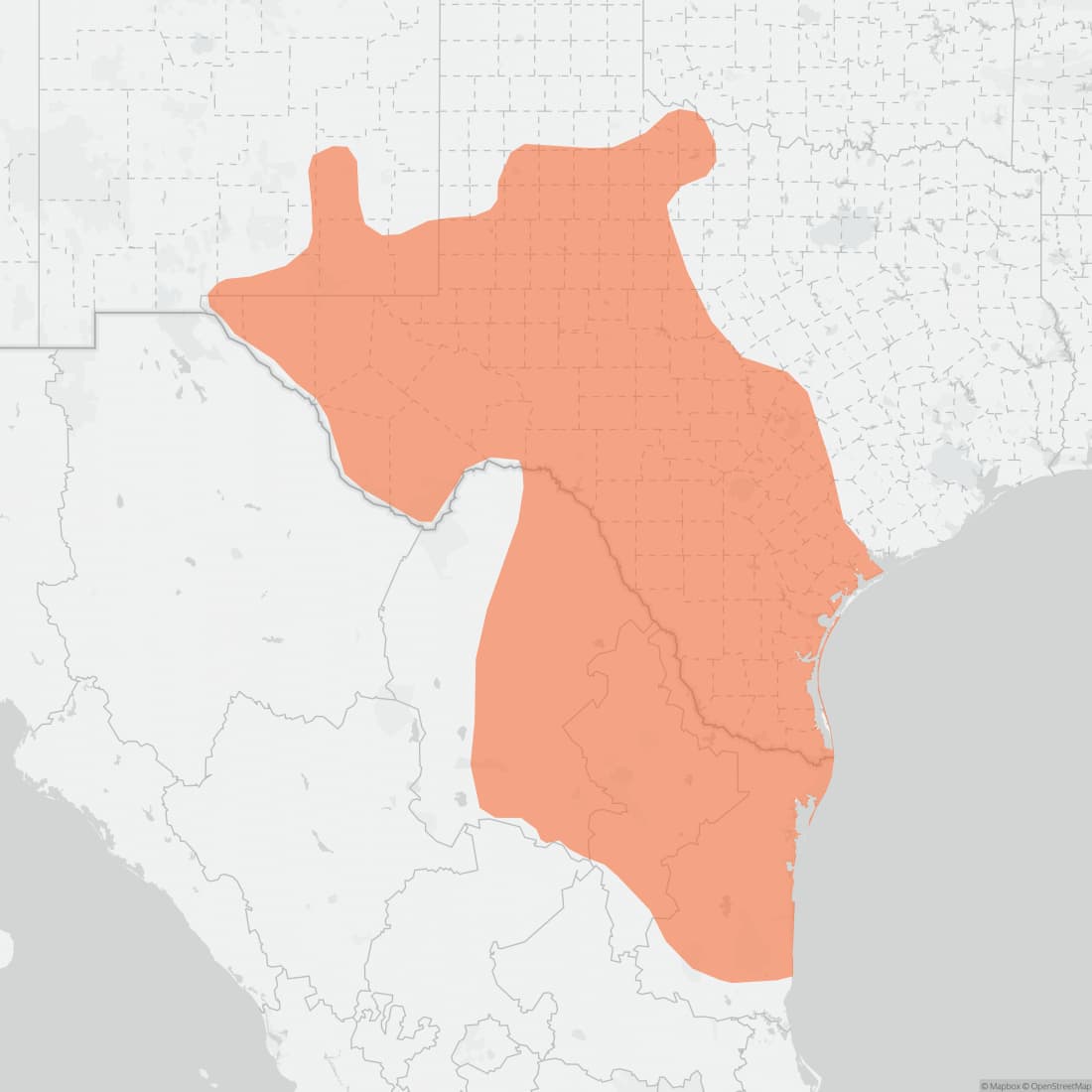 Range map for Rio Grande Ground Squirrel
