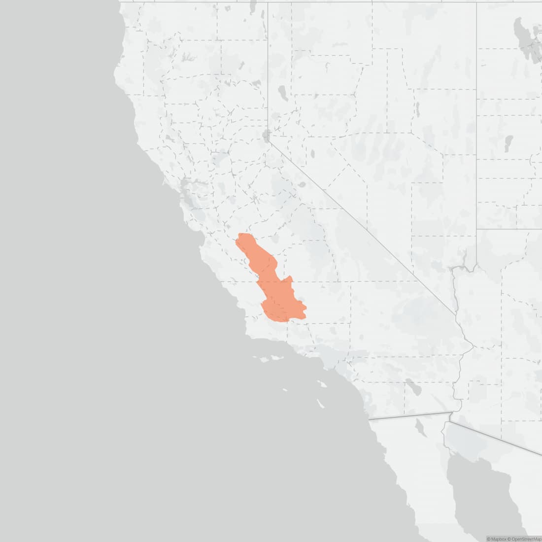 Range map for Nelson's Antelope Squirrel