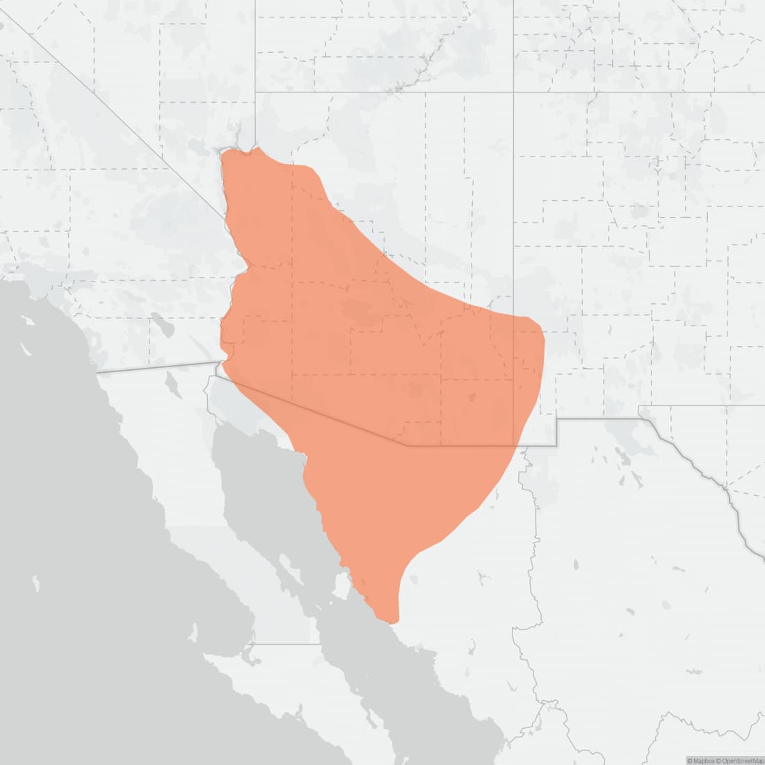Range map for Harris' Antelope Squirrel