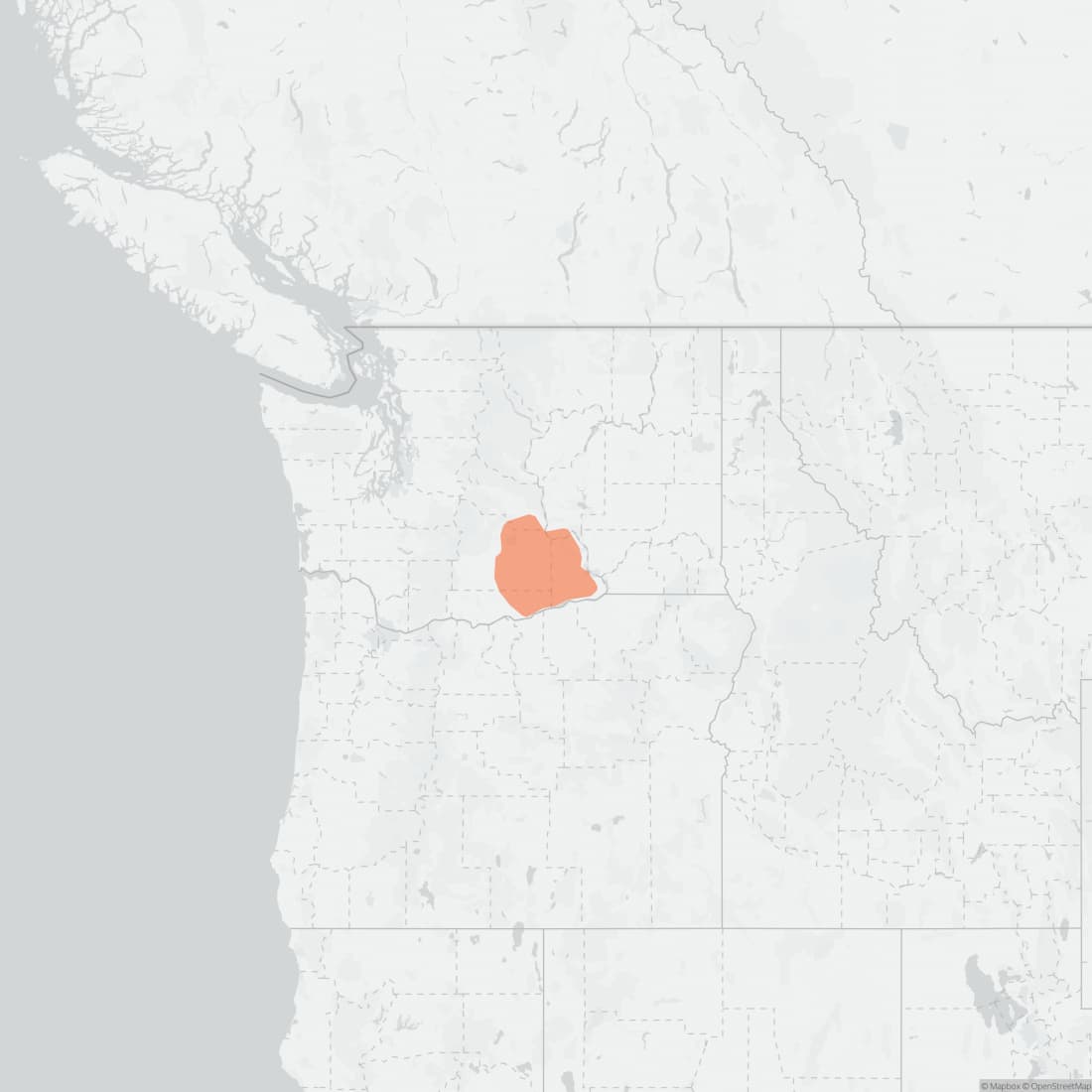 Range map for Townsend's Ground Squirrel