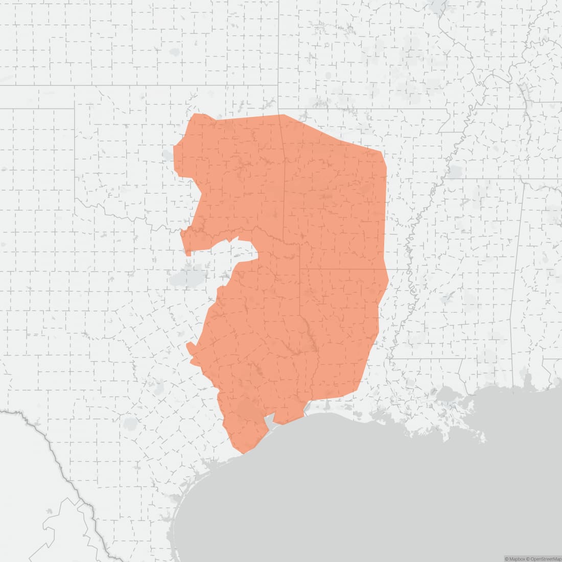 Range map for Baird's Pocket Gopher