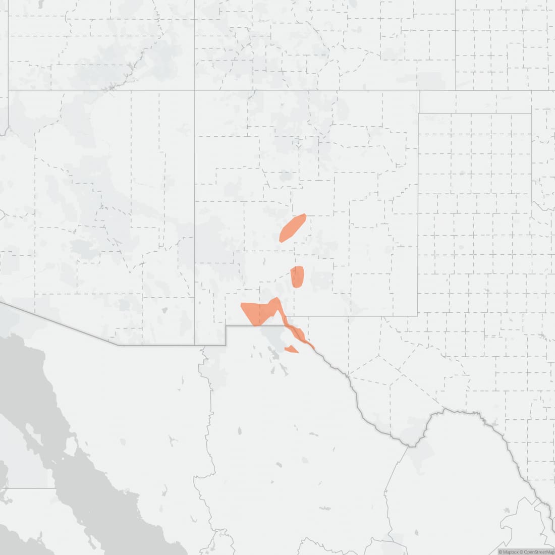 Range map for Desert Pocket Gopher