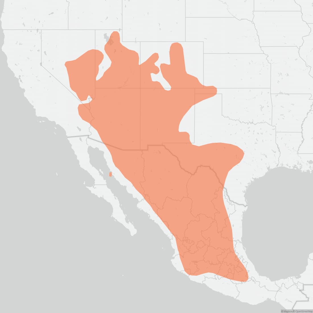 Range map for Rock Squirrel