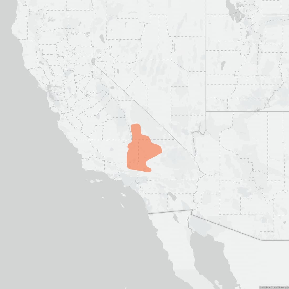 Range map for Mohave Ground Squirrel