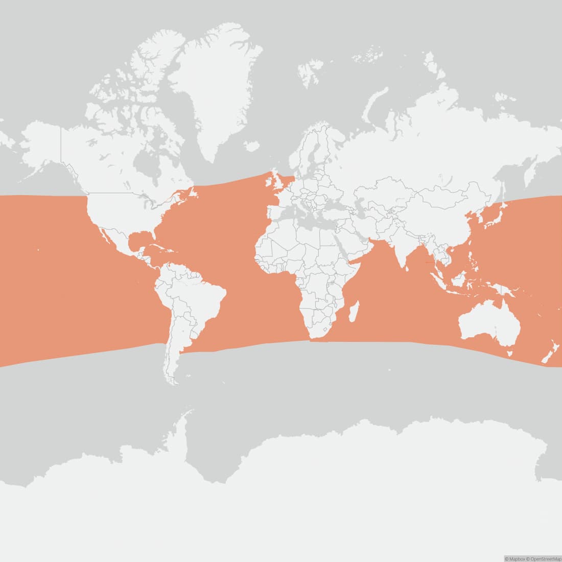 Range map for Pygmy Sperm Whale