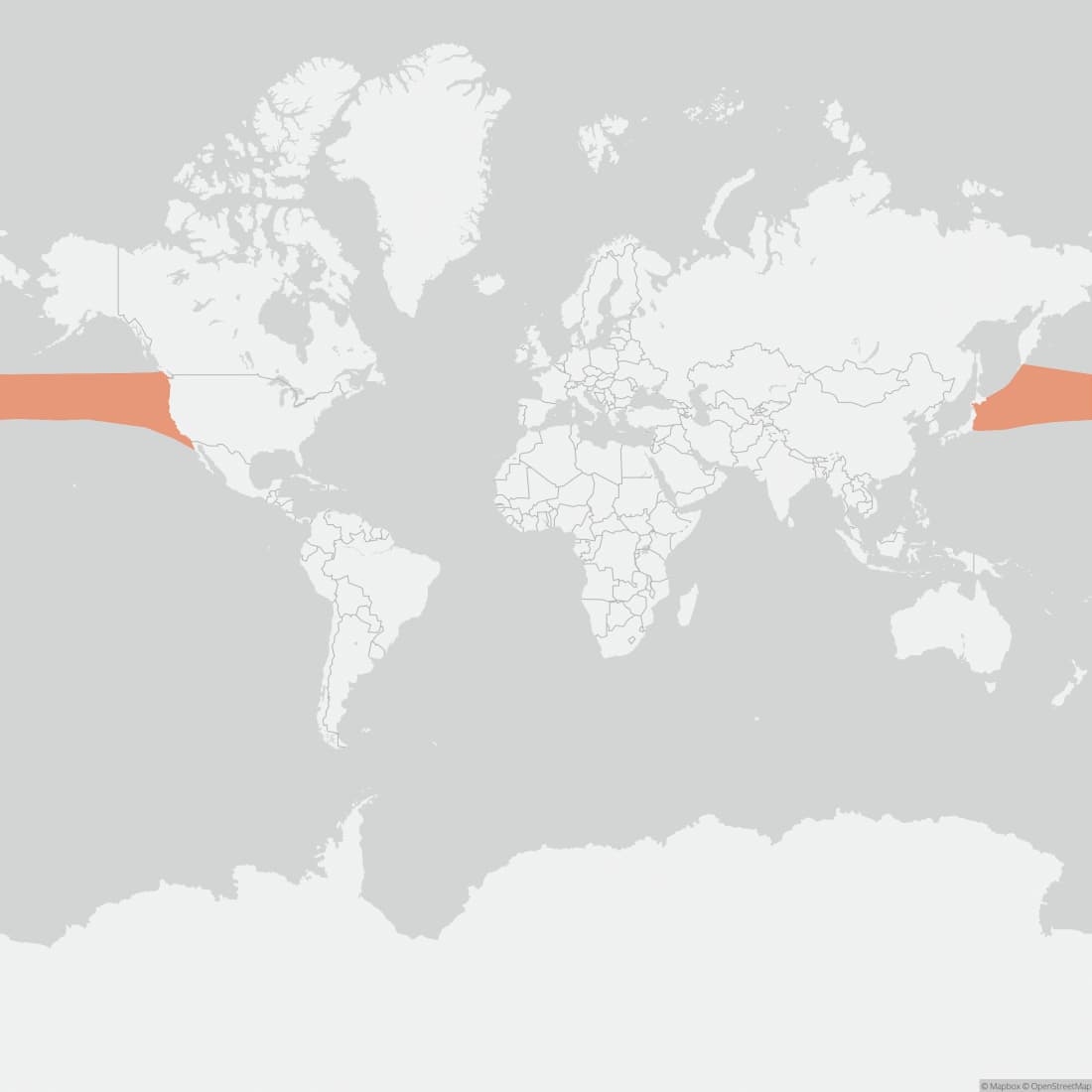 Range map for Northern Right Whale Dolphin