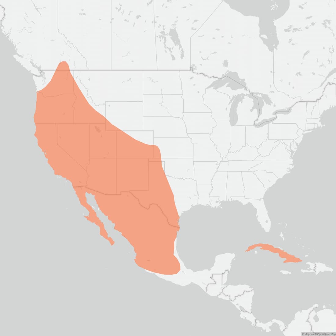 Range map for Pallid Bat