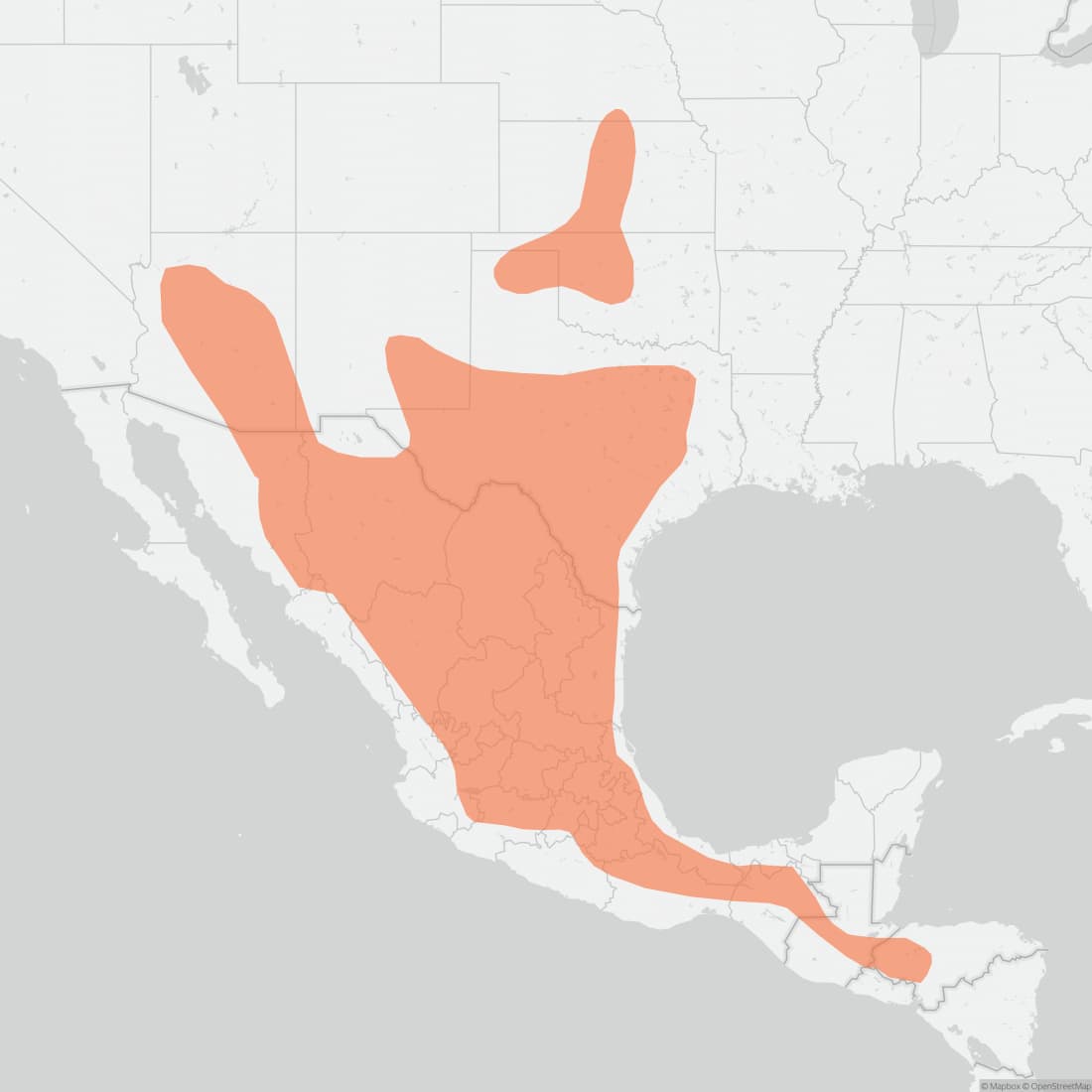 Range map for Cave Myotis
