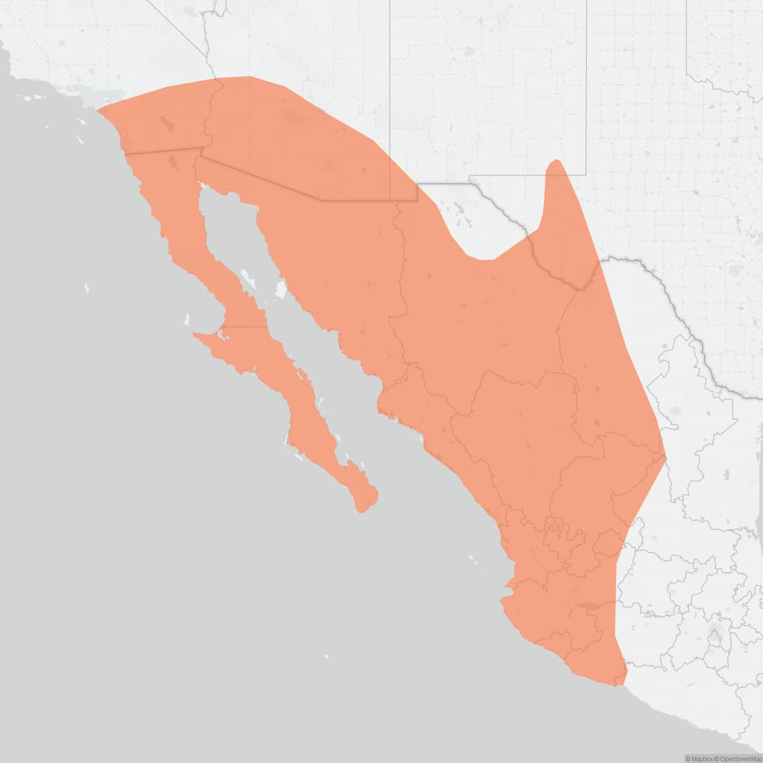 Range map for Pocketed Free-tailed Bat