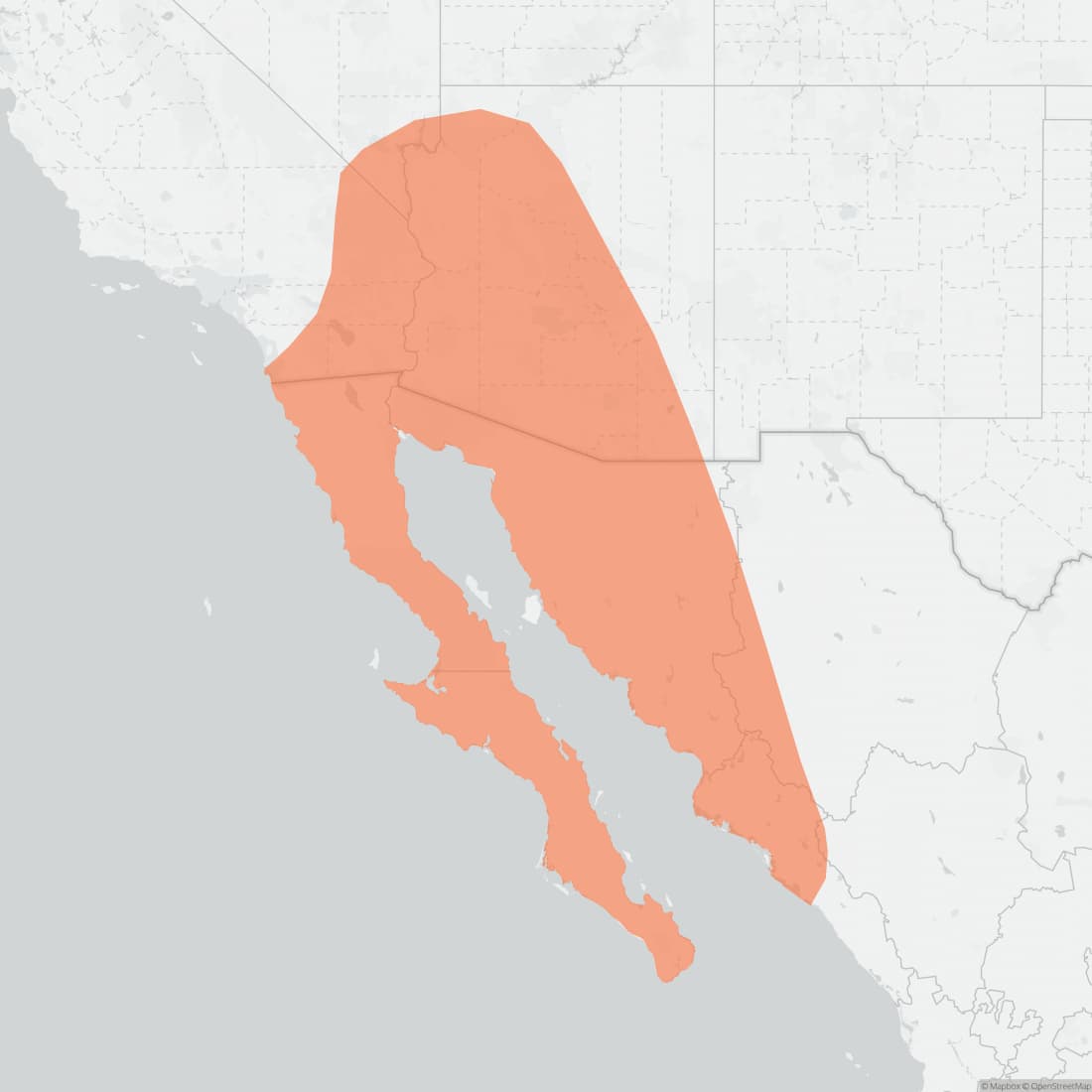 Range map for California Leaf-nosed Bat
