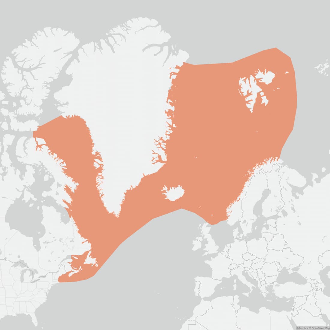 Range map for Hooded Seal