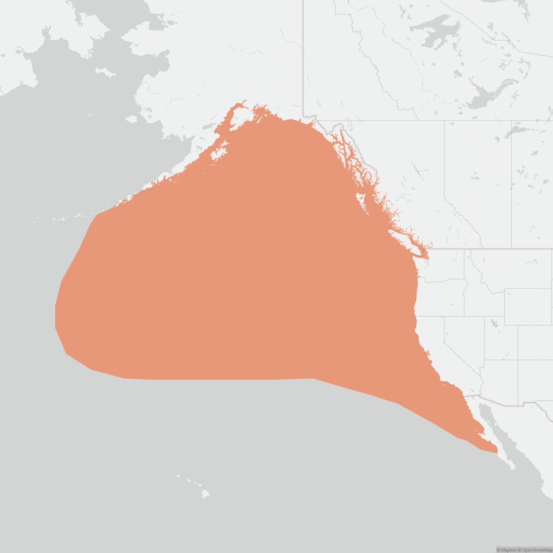 Range map for Northern Elephant Seal