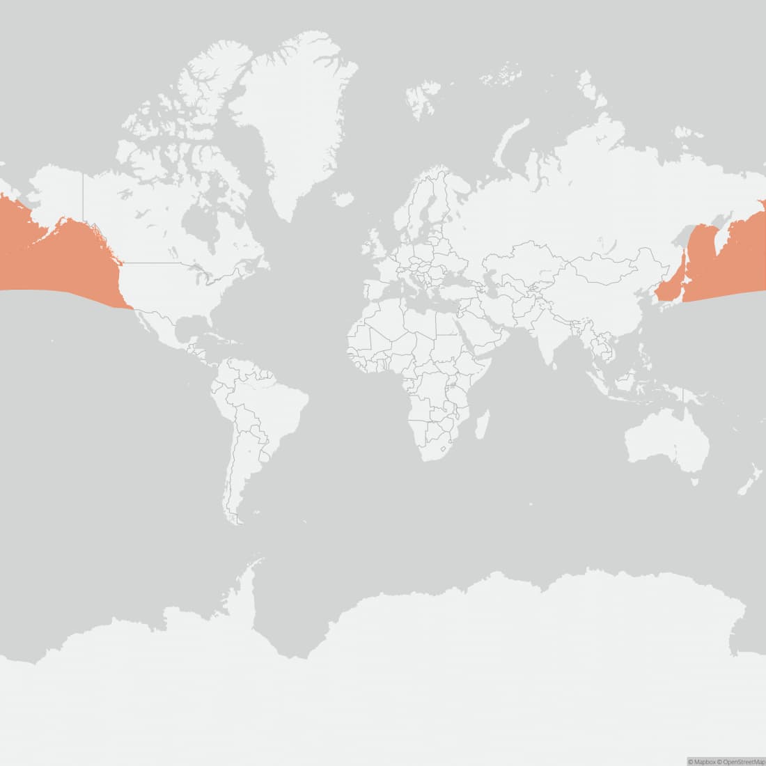 Range map for Northern Fur Seal