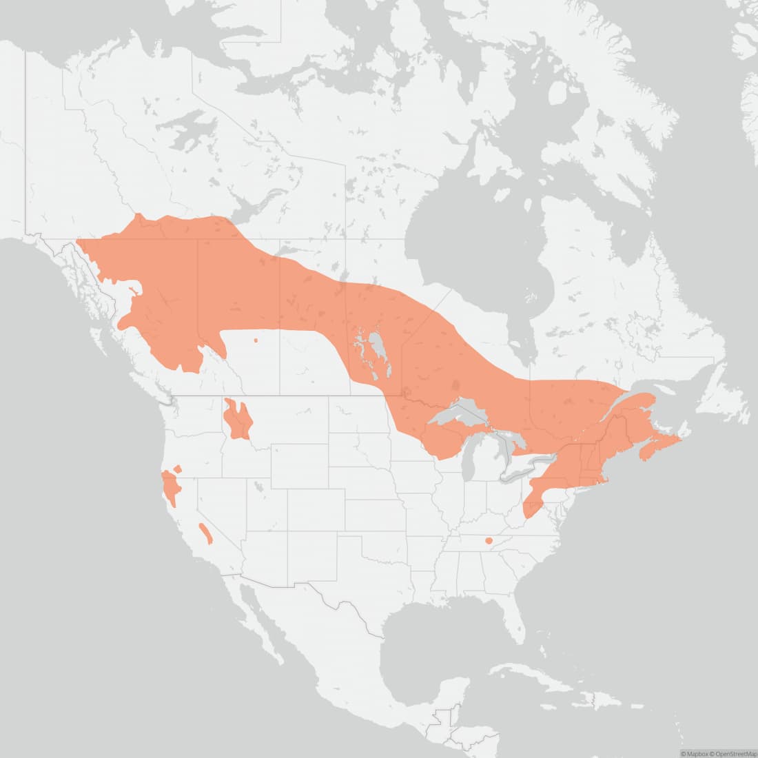 Range map for Fisher