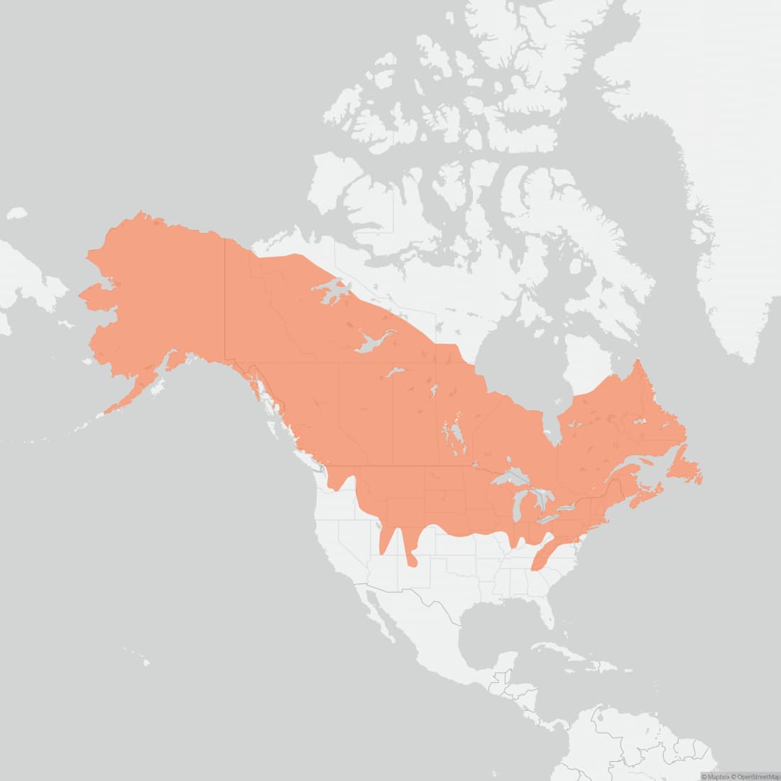 Range map for Masked Shrew