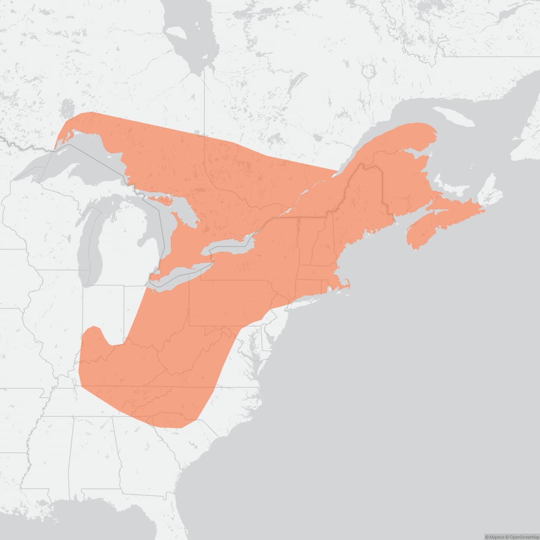 Range map for Smoky Shrew