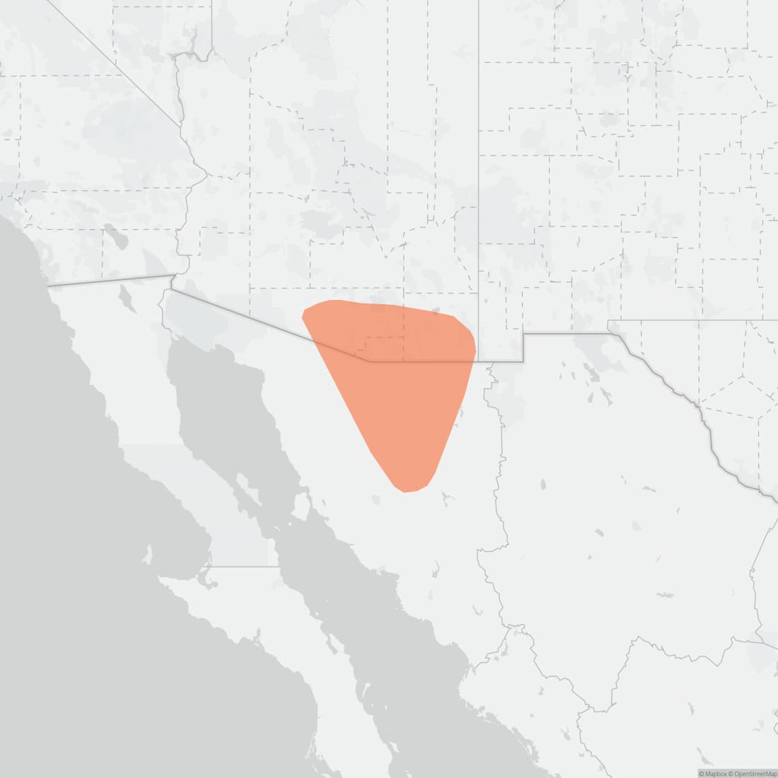 Range map for Cockrum's Gray Shrew