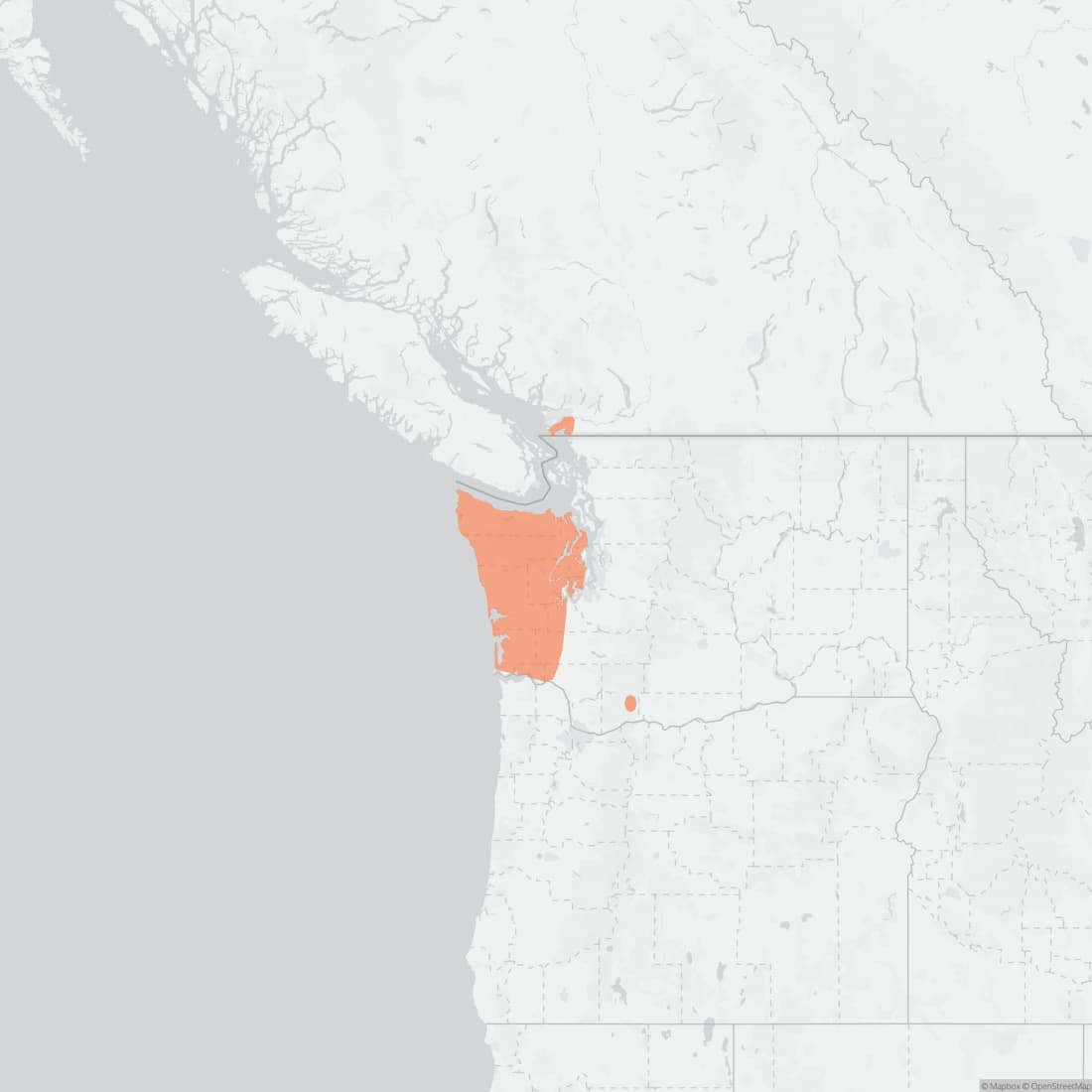 Range map for Olympic Shrew